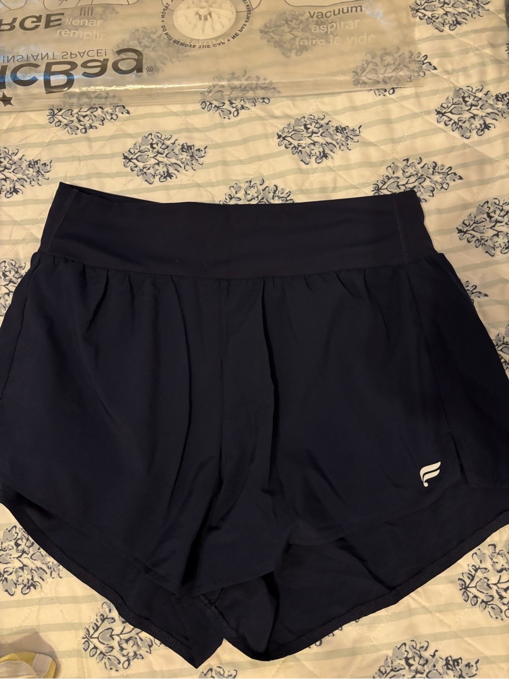 Fabletics Navy Women's Athletic Shorts with Built-In Liner